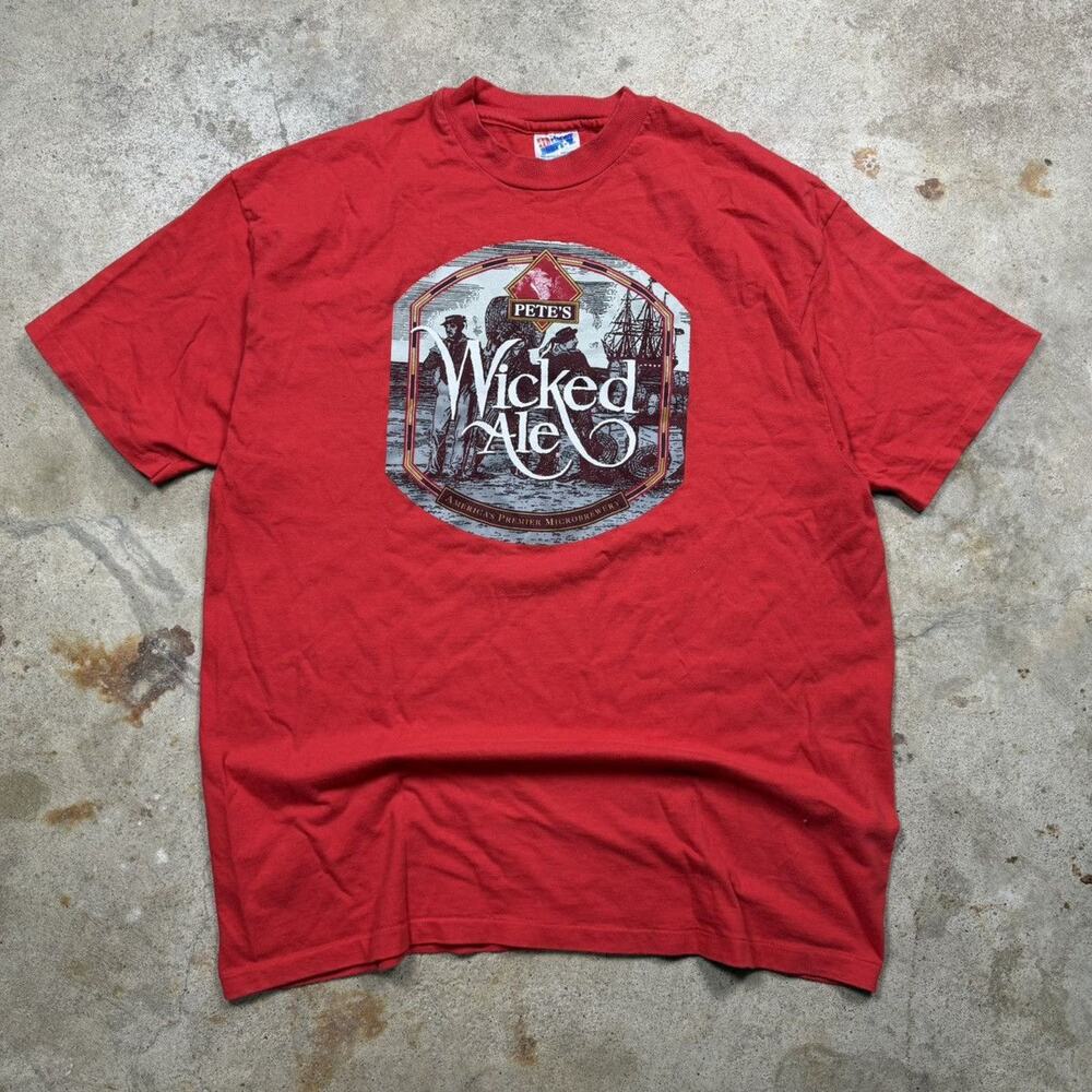 VTG 90s Pete’s Wicked Ale Brewery Beer Shirt Size XL